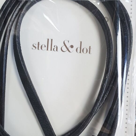 NWT Stella & Dot Champagne Gem & Black Rope Necklace - Picture 3 of 3